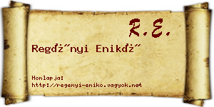 Regényi Enikő névjegykártya